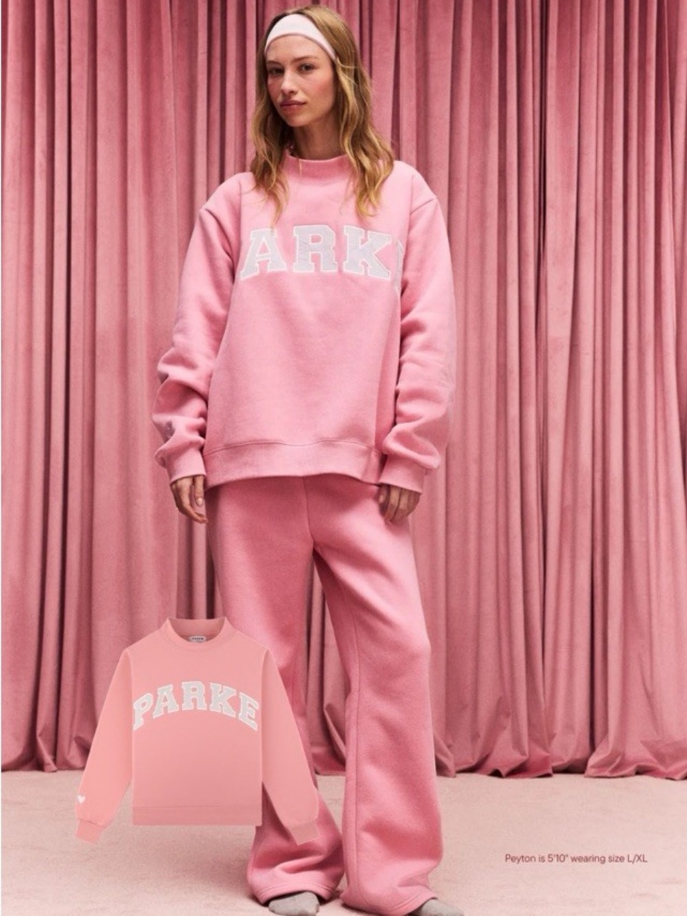 Parker Girls Pink Logo Crewneck Sweatshirt
